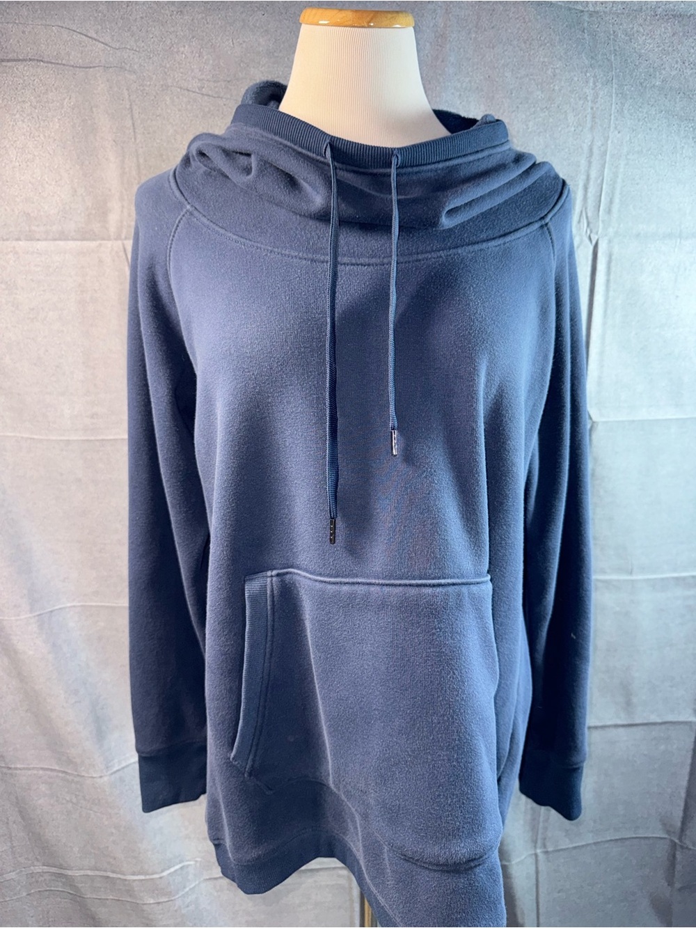 1615-Active Life Navy Funnel-Neck Pullover Hoodie
